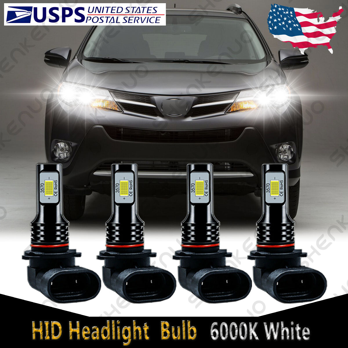 For Toyota RAV4 2013-2015 - 4X 9005 Front LED Headlight Bulbs High