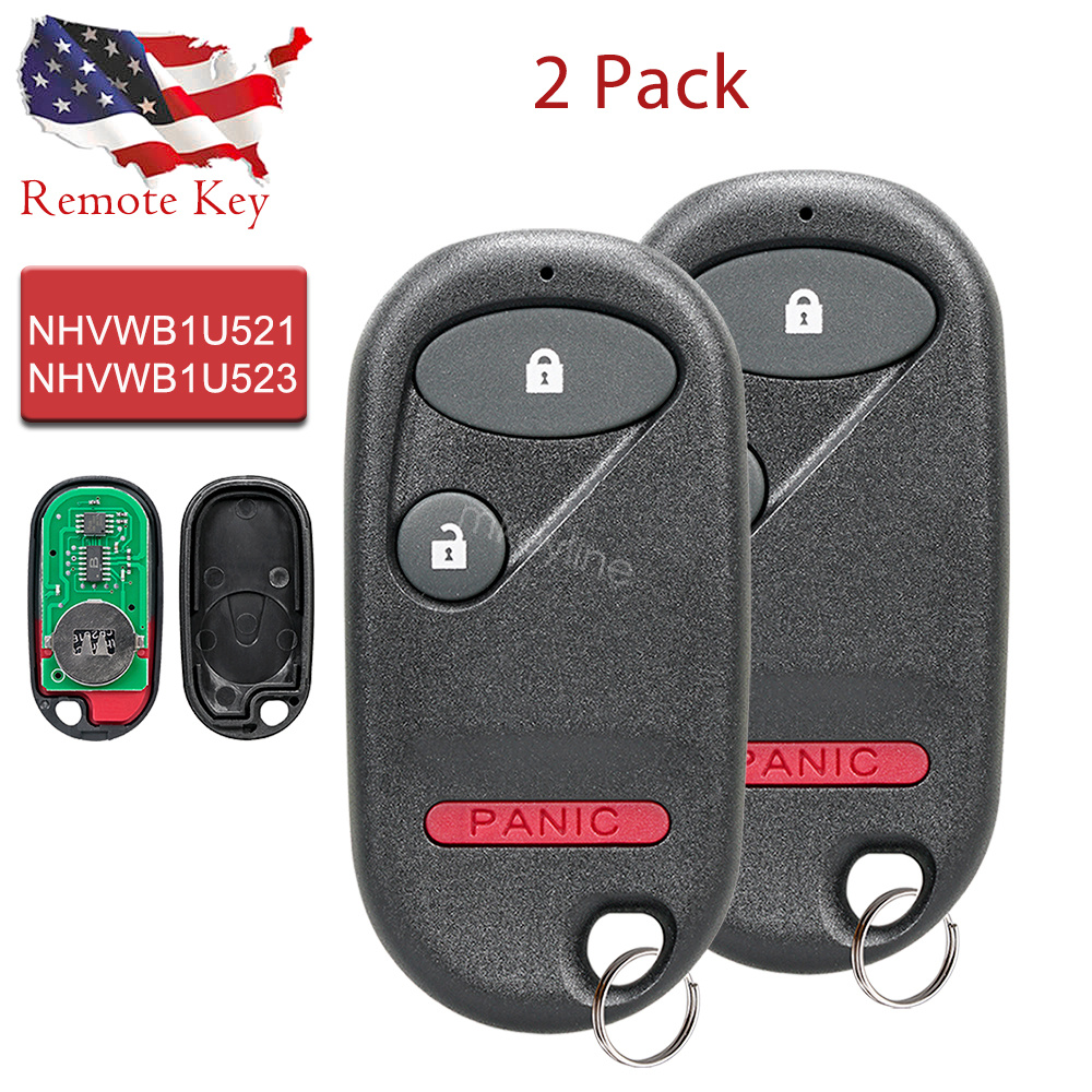 Vurkcy Keyless Entry Remote Key Fob Replacement For Honda Pilot 2003-2007 & Civic 2001-2005 (Not SI) - View #3