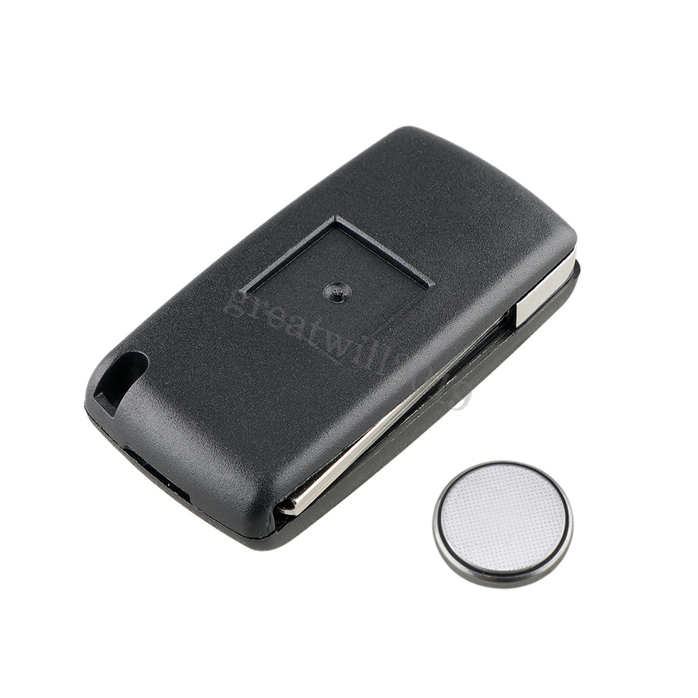 3 Button CE0536 Flip Key Case Fob & CR1620 Battery For Peugeot 207 308