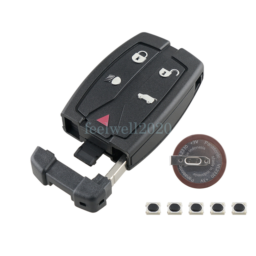 Key Case Fob + Rechargeable VL2330 Battery For Land Rover Freelander 2