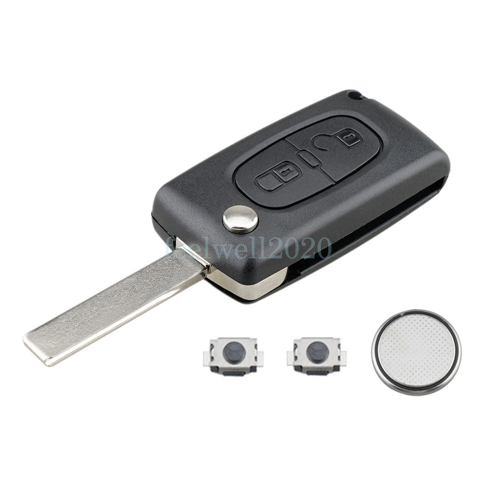 For Peugeot Expert 207 308 807 3008 5008 Key Fob Case Battery 2 Button