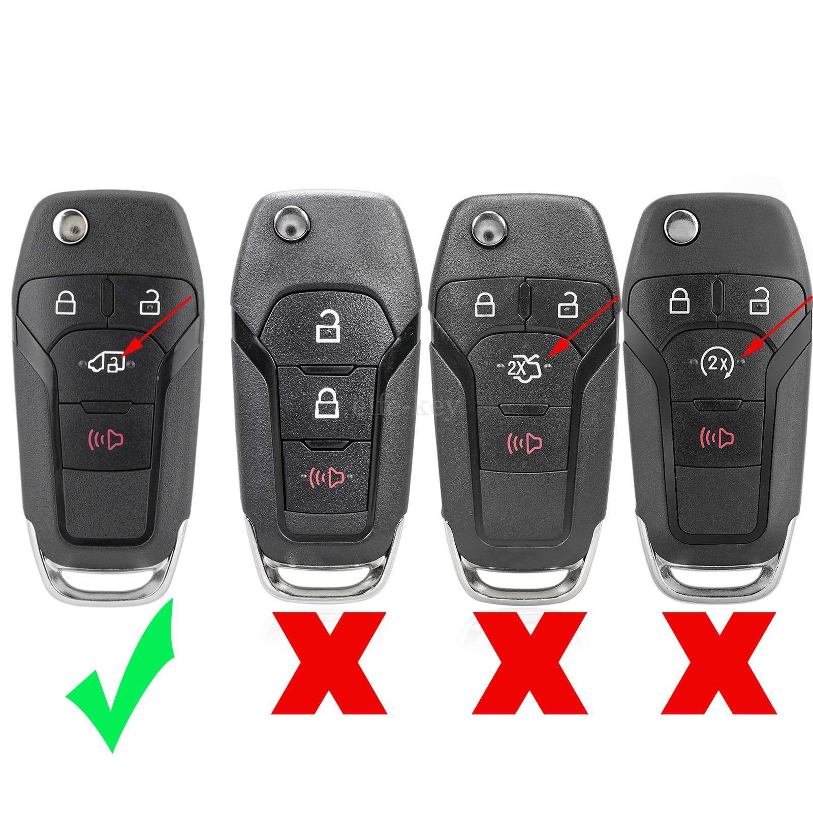 HooRLZ Ford Key Fob Cover Replacement For Ford Transit Connect MK7 Remote Car Key Case Shell 3 Button Ford Blue Key Fob