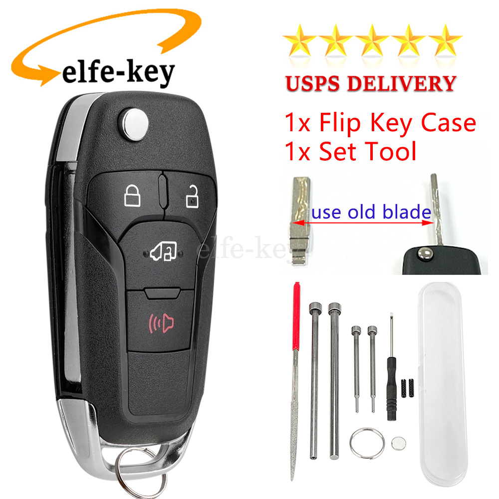 Ersatzgehäuse Fernbedienung Ford Blauer Flip Cover Case Für Ford Fernbedienung - Schutz Für 2-3 Tasten Schlüssel Ford Key Fob Hülle
