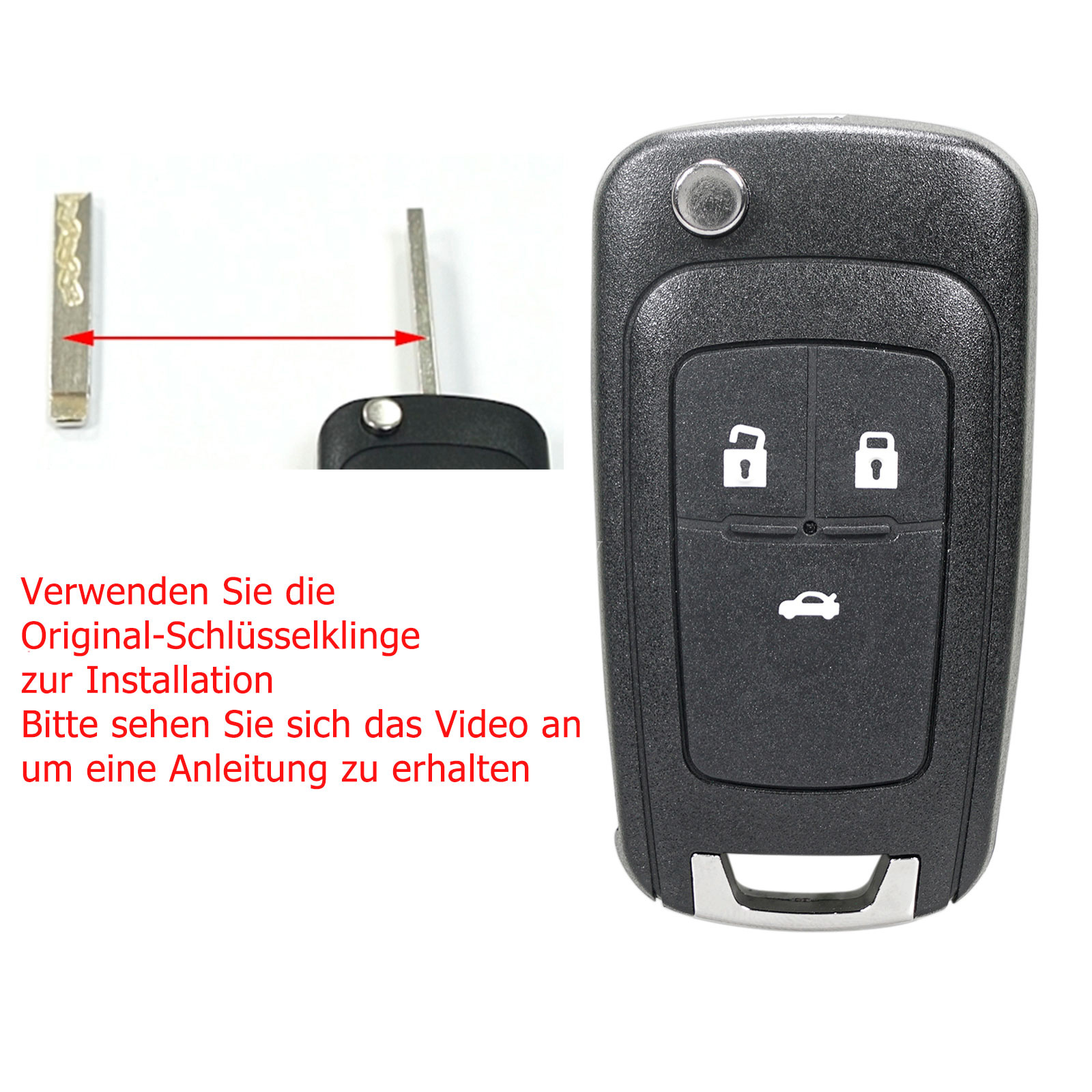 Auto Schlüssel Gehäuse 3 Tasten für Opel Astra J Corsa E Meriva B Signum  Zafira