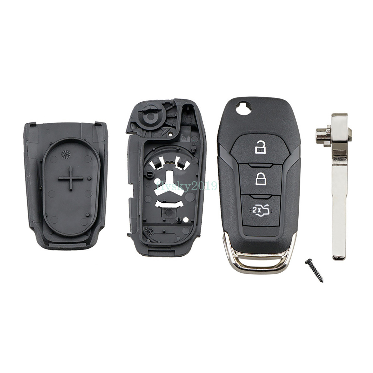 3 Button Flip Remote Key Fob Case Shell For Ford Mondeo MK5 2015 2016 ...