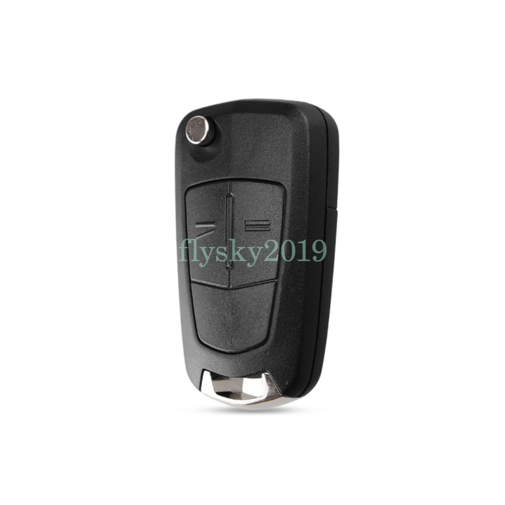 2 Button Flip Remote Key Fob 433MHz For Opel/Vauxhall Corsa D (2007-14) & Meriva B (2010-14) - Uncut Blade