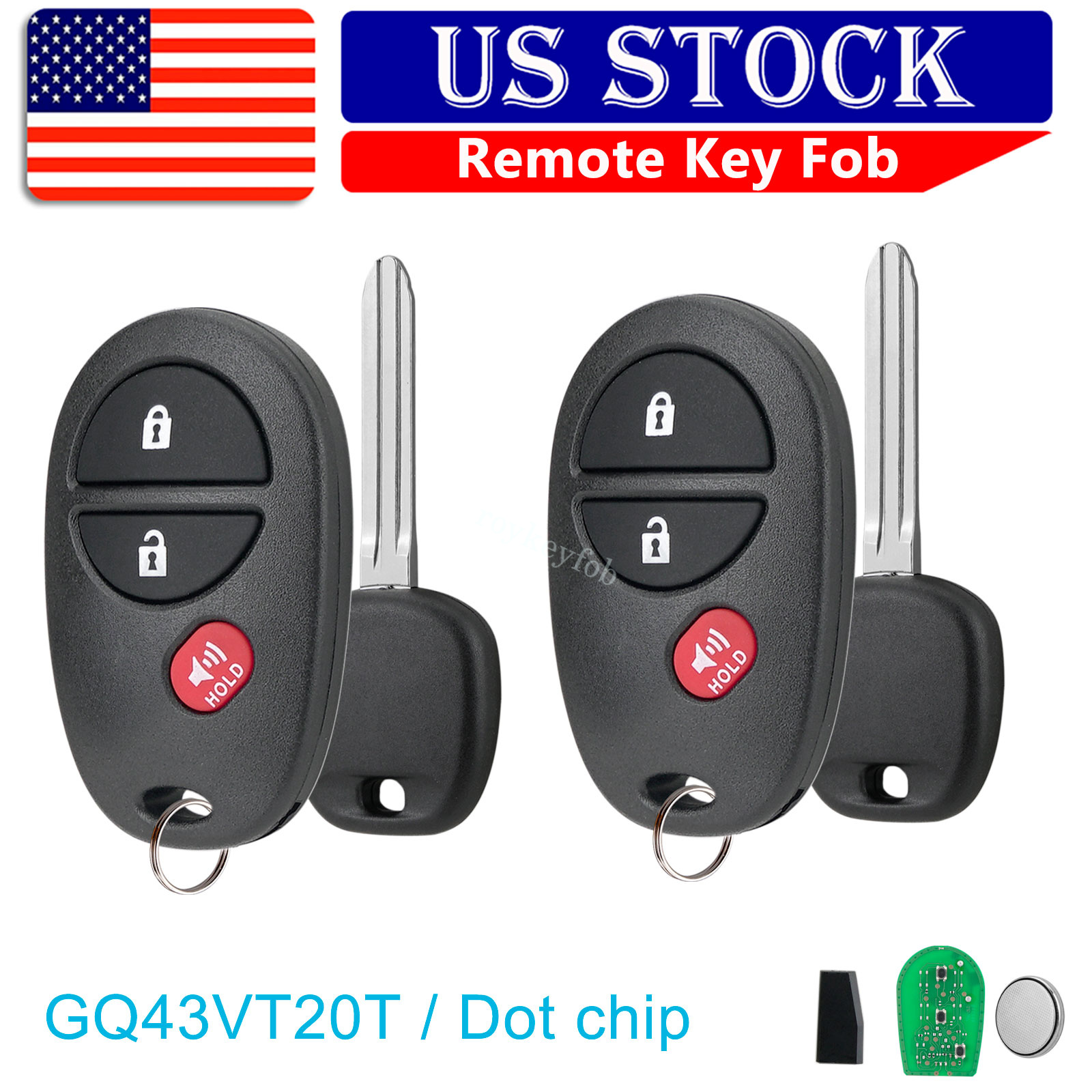 Replacement Key Fob For Toyota Tundra 2007-2010 – GQ43VT20T+ Chip, 4D67, 315MHz