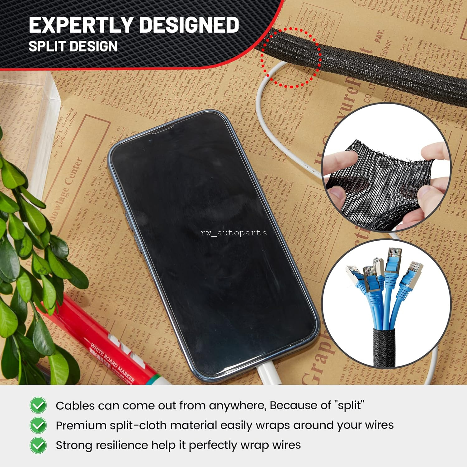 10 Feet Expandable Braided Sleeving - Braid Cable Wiring Harness Loom Protection