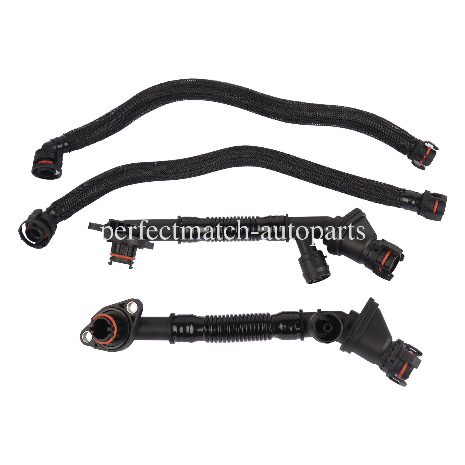 11157575640 4pcs Breather Hoses Crankcase Vent Pipe Set for BMW