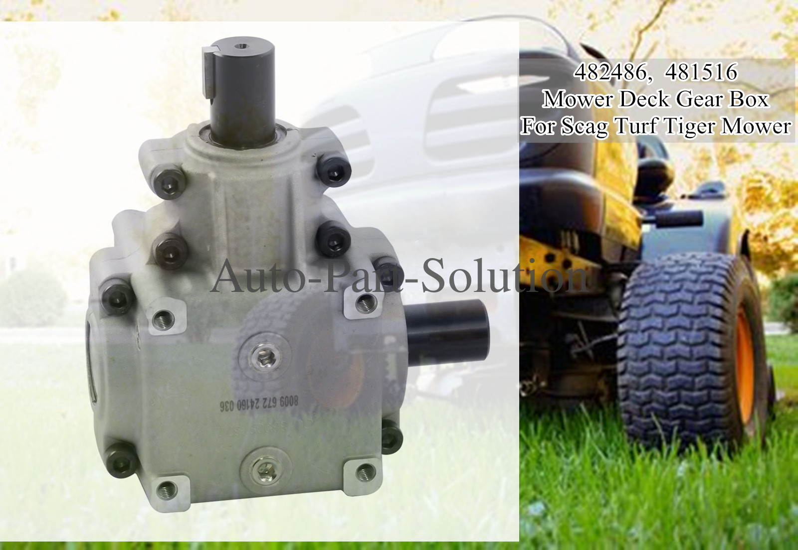 For Scag Turf Tiger Mower Deck Gear Box Assembly Replaces 482486