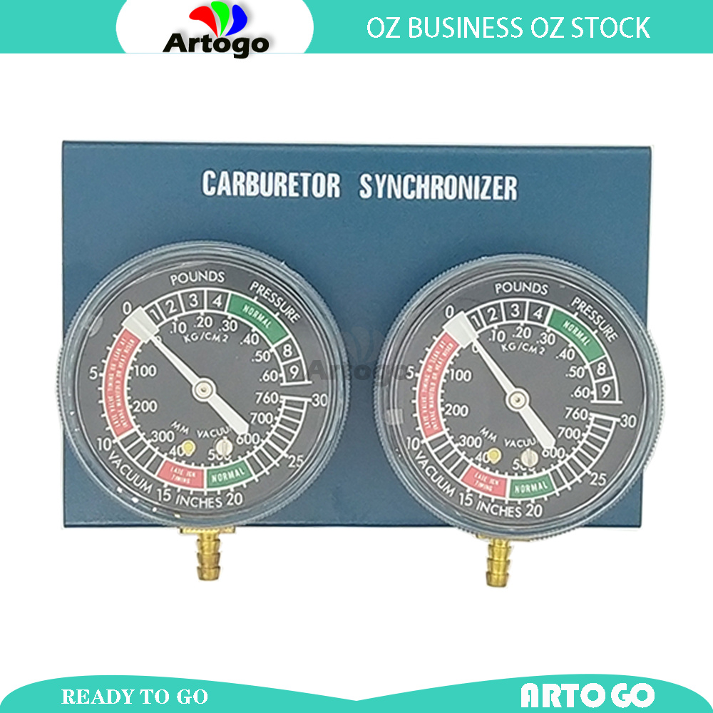 Motorcycle Vacuum Carburetor Synchronizer Carb Sync Gauge 2 Cylinder