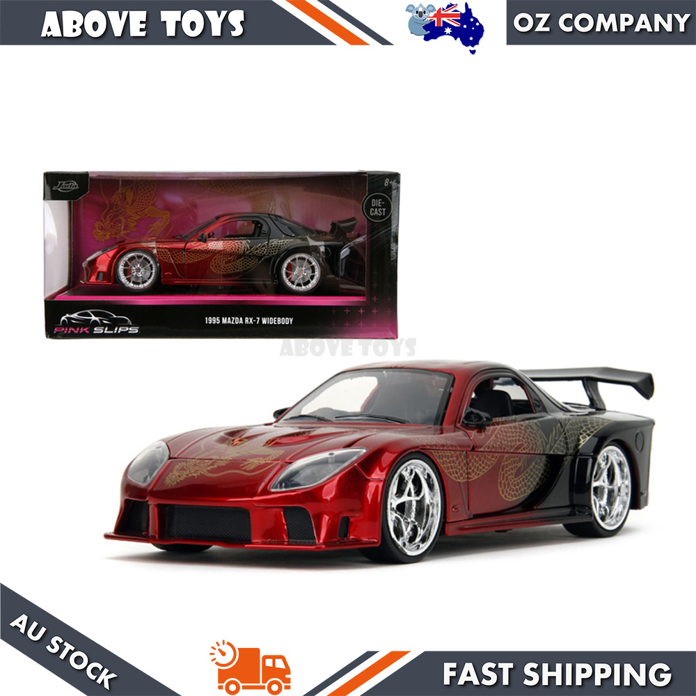 Jada 1:24 Scale Pink Slips 1995 Mazda RX7 Widebody Red Black