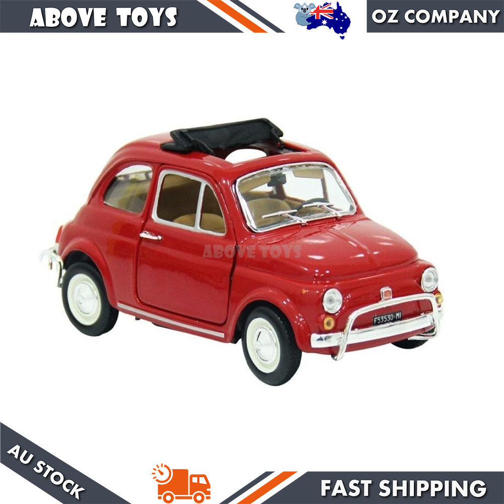 Bburago 1:24 Scale Fiat 500L 1968 Red Diecast Model Car Replicas