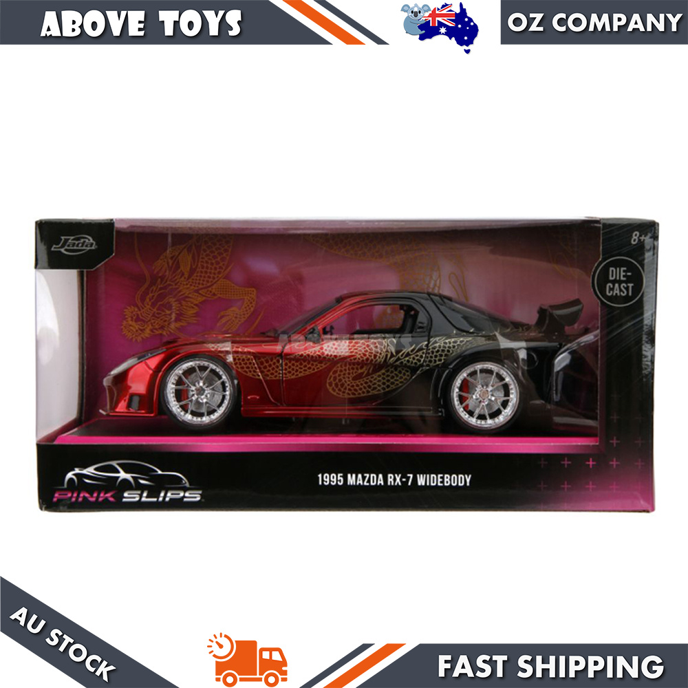 Jada 1:24 Scale Pink Slips 1995 Mazda RX7 Widebody Red Black