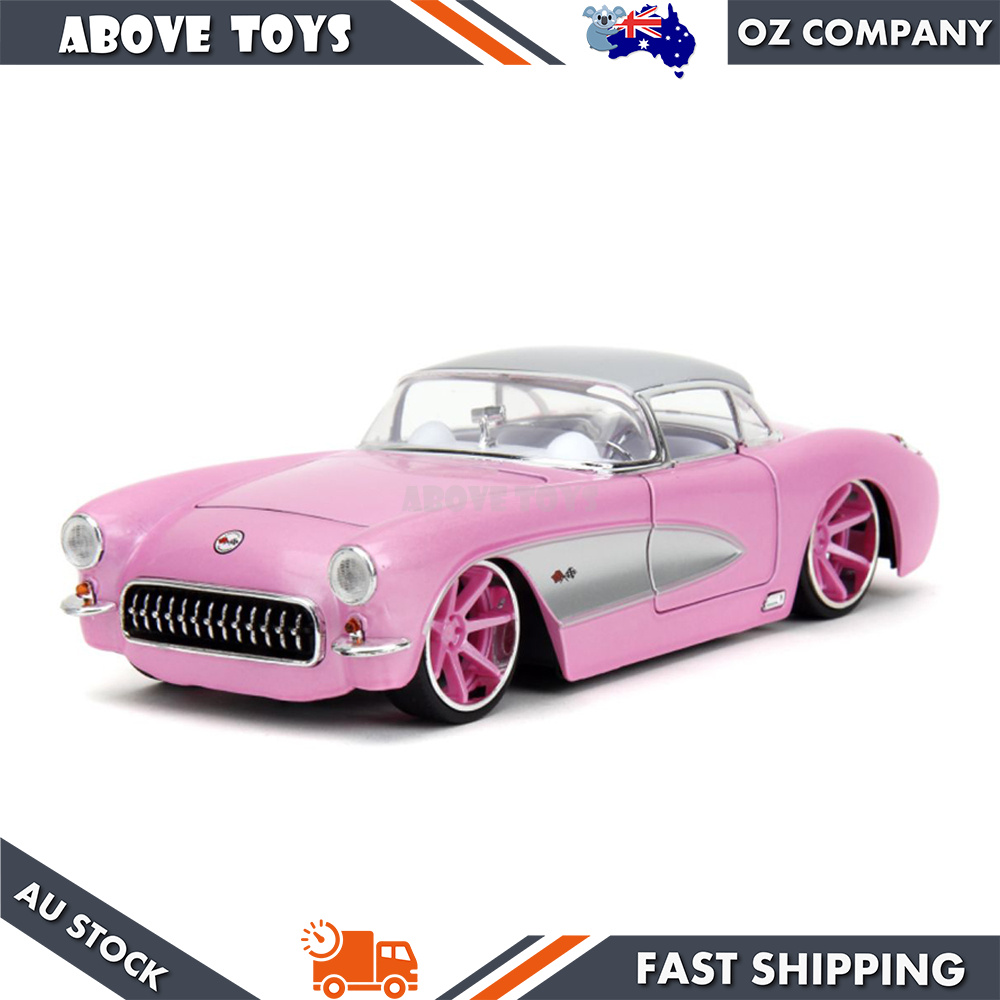 Jada 1:24 Scale Pink Slips 1957 Chevrolet Corvette Pink Diecast
