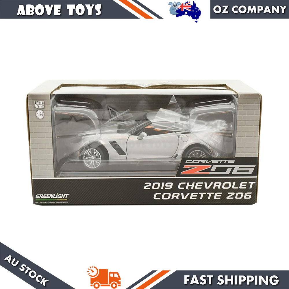 Modèle Réduit Chevrolet Corvette Z06 2019 - 1:24 Métal Argenté - Neuf Greenlight