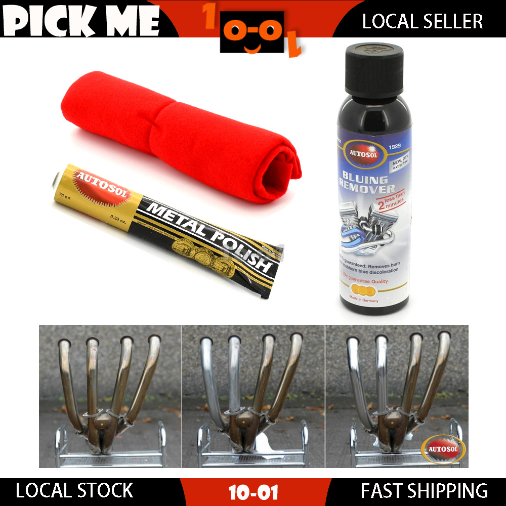 Autosol Motorcycle exhaust pipes BLUING REMOVER 125ML + Metal Polish