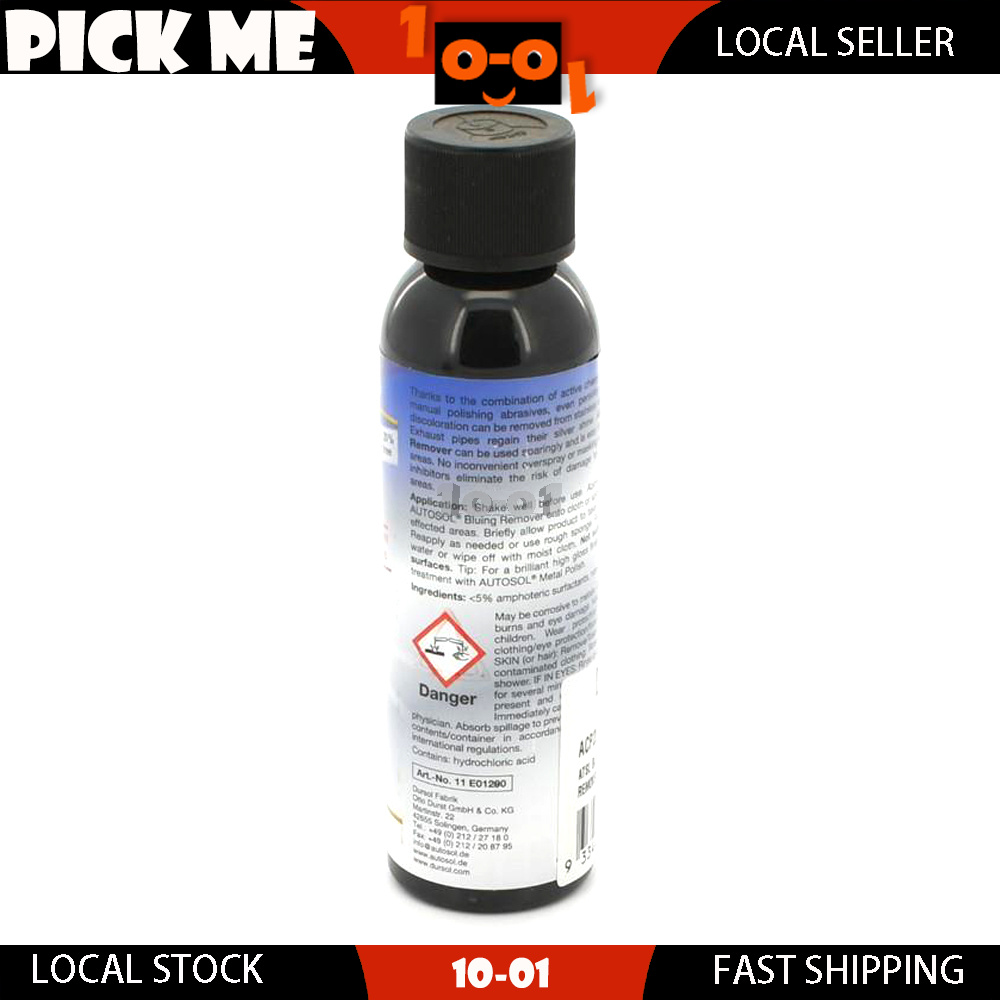 Autosol Motorcycle stainless steel and chrome exhaust pipes BLUING