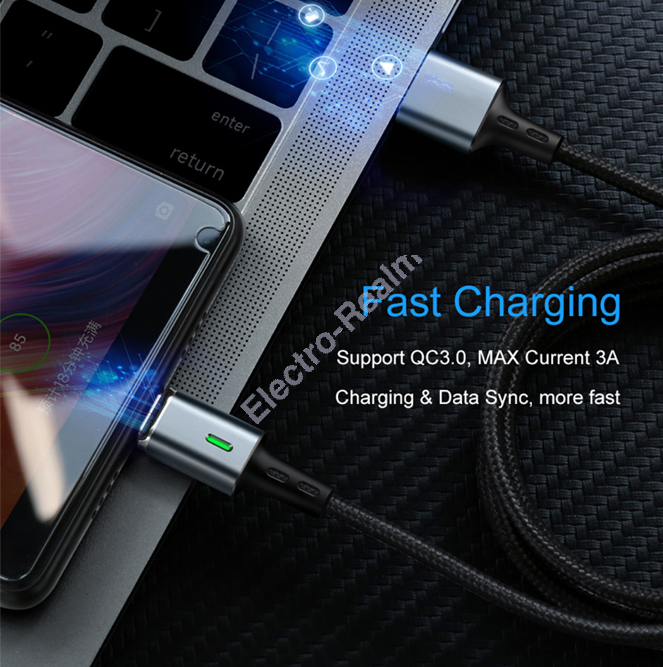 Main Photo 3 for Magnetic 3.0A Lightning/Type C/Micro Fast Charging Charger Cable iPhone Samsung