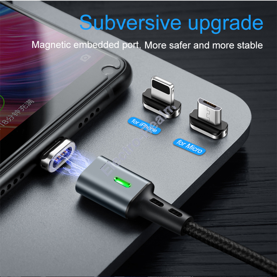 Main Photo 2 for Magnetic 3.0A Lightning/Type C/Micro Fast Charging Charger Cable iPhone Samsung