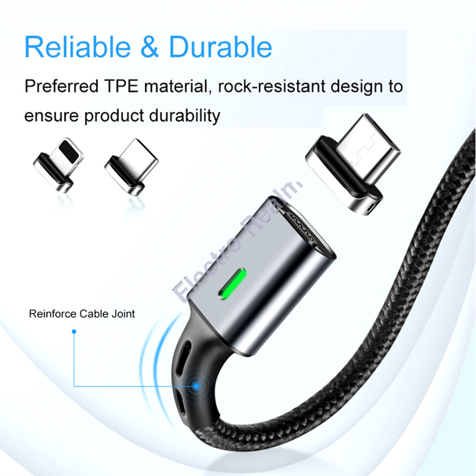 Main Photo 5 for Magnetic 3.0A Lightning/Type C/Micro Fast Charging Charger Cable iPhone Samsung