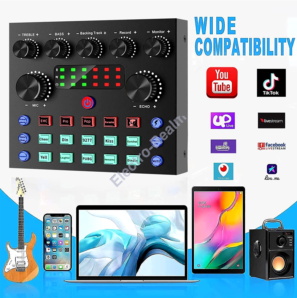 Main Photo 3 for V8S Audio Mixer Sound Card Live Streaming Gaming Podcast Phone Karaoke Tiktok