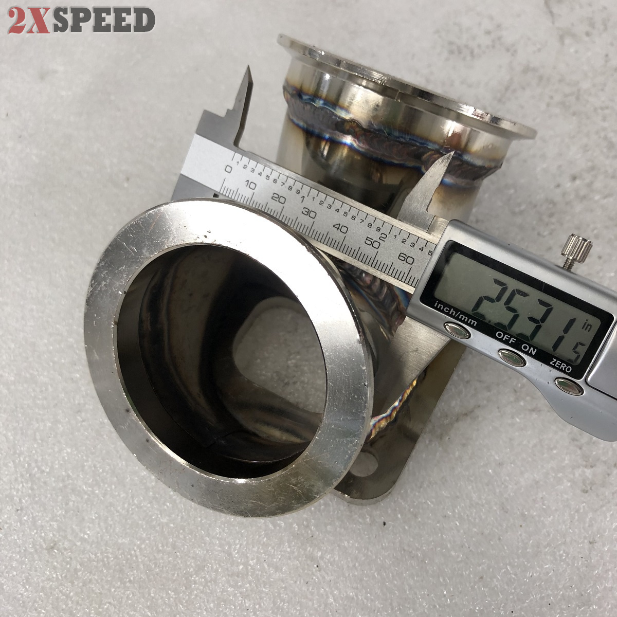 Emusa T4 Twin Scroll To 2.5" V-Band Adapter Combo – Stainless Steel With Clamps & Flanges