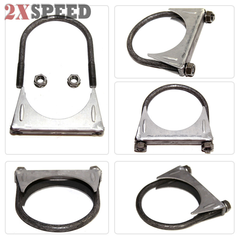 For Universal 3.5/" 3 1//2/" O.D.Exhaust Hanger Muffler U Bolt Clamp Mild Steel