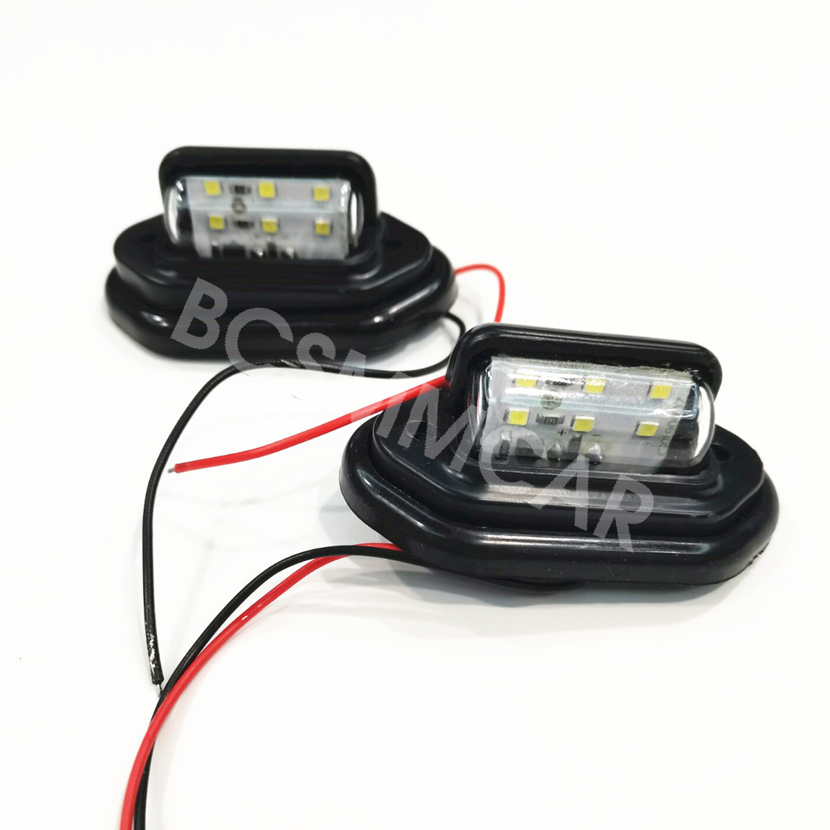 2x Waterproof 6-LED License Plate Lights – Universal For Truck Trailer SUV RV (12V-24V)