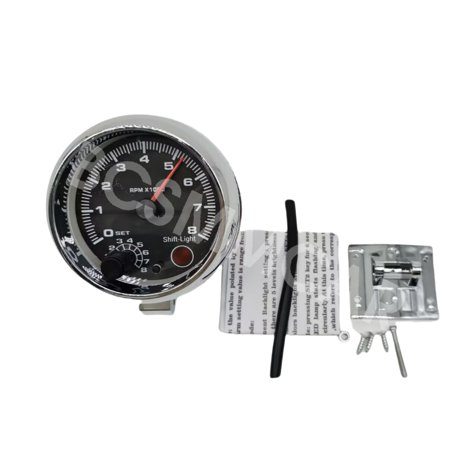 3.75'' Chorme Car Tachometer Gauge Meter Blue LED Shift Backlight 0 3.75'' Chorme Car Tachometer Gauge Meter Blue LED Shift Backlight 0