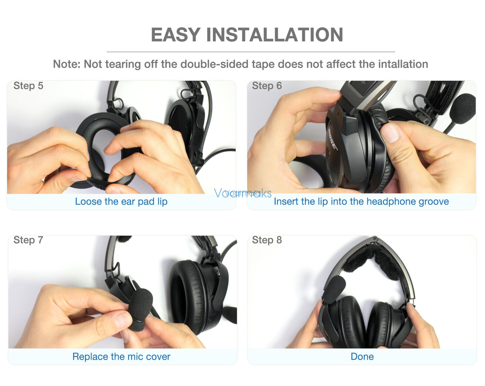 Replacement Ear Pads For Bose A20 Aviation Headset - Protein Leather, Foam Filters & 3 Mic Covers