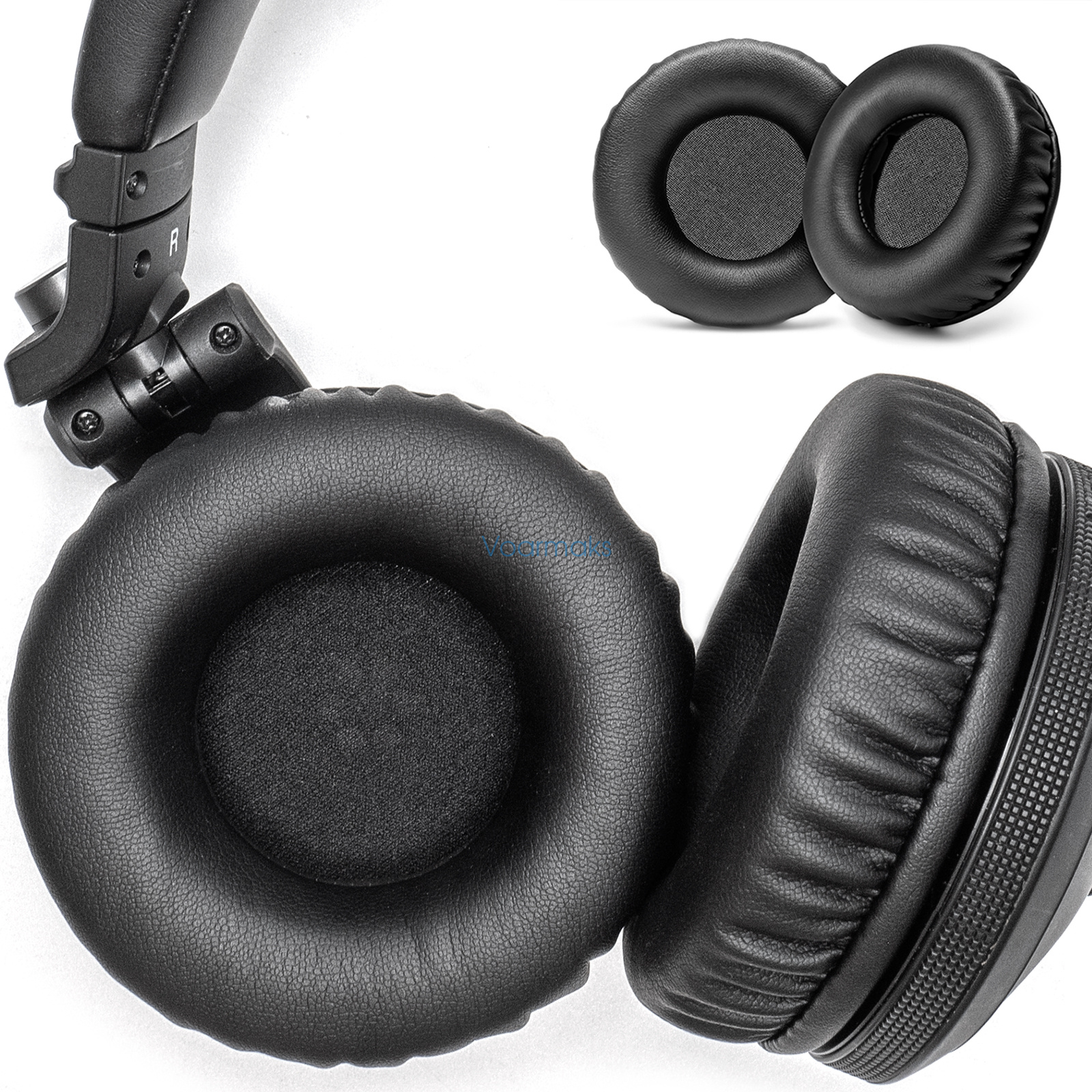 Sheepskin Real Leather Memory Foam Ear Pads – Replacement Cushions For HiFi DJ On-Ear & Over-Ear Headphones, Black