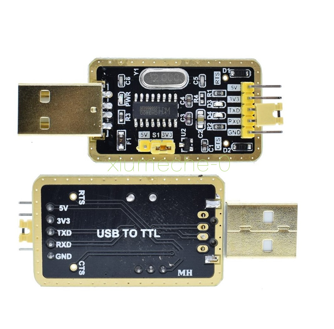 1PCS STC RS232 CH340G Auto Converter Adapter Module Upgrade to USB TTL Golden
