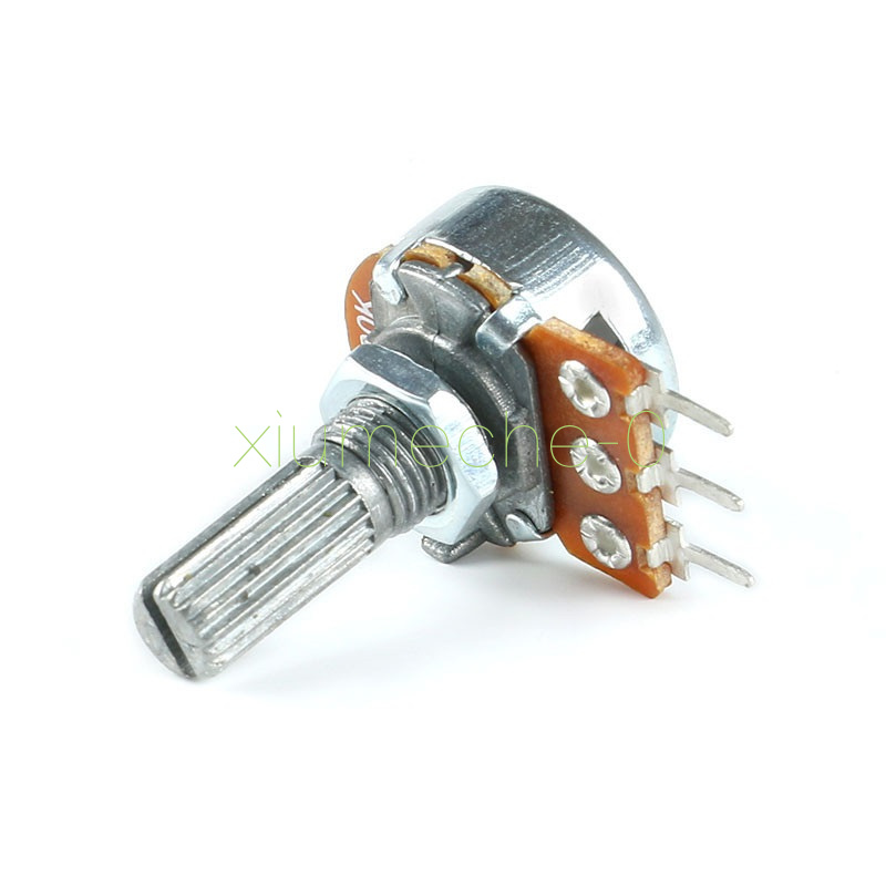 10X 100K Ohm Linear Taper Rotary Potentiometer Panel Pot B100K 15mm 3Pin~WH148-v