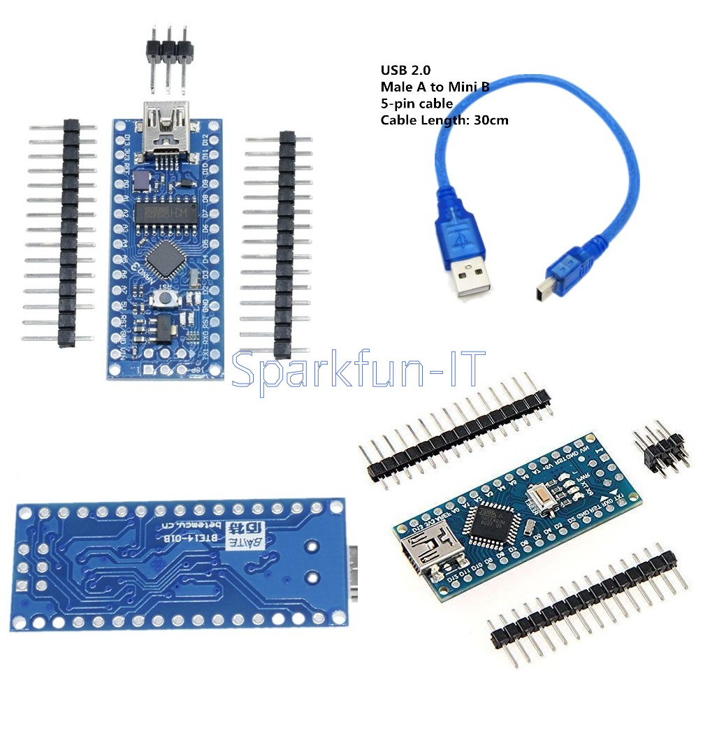 Mini USB Nano V3.0 ATmega168 ATmega328 5V CH340G Board 30cm Cable For Arduino CF