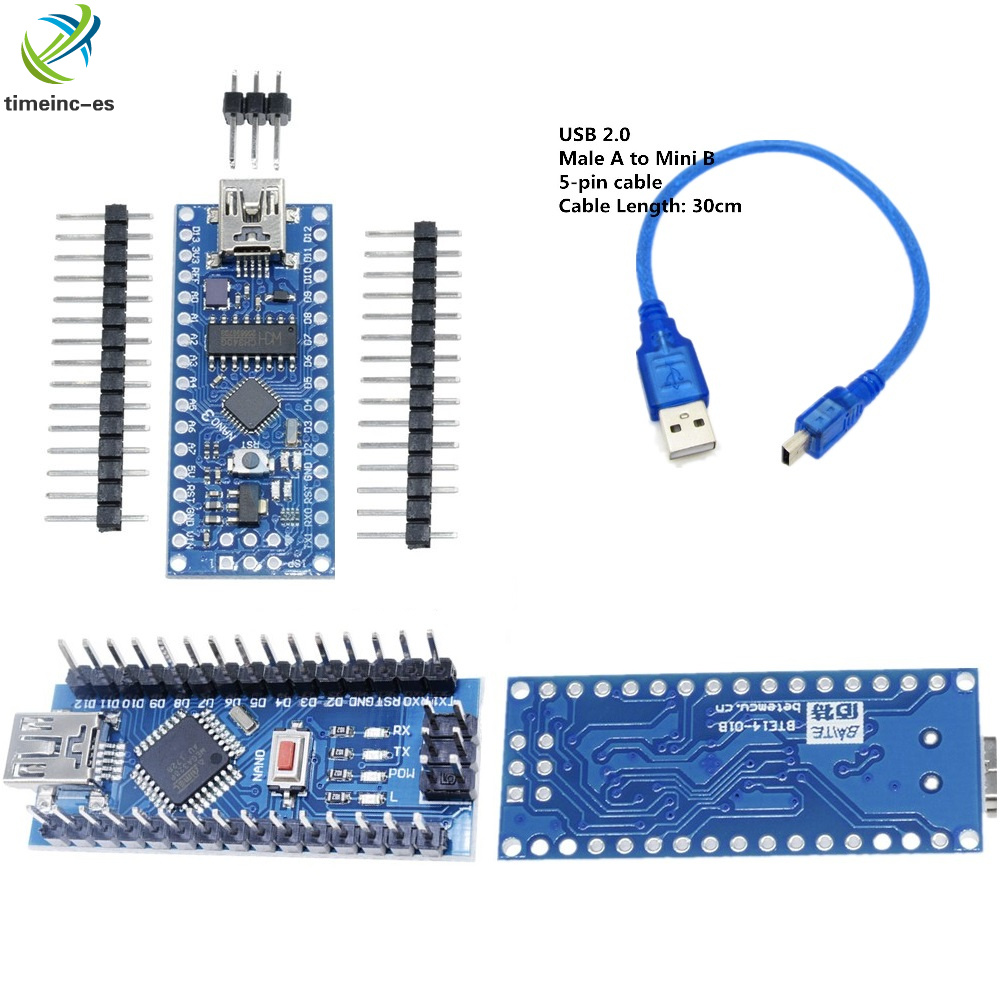 5PCS Mini USB CH340 G CH340G Nano V30 30 Atmega328 ATmega328P Module 5V 16M Driver Board Micro Controller for Arduino