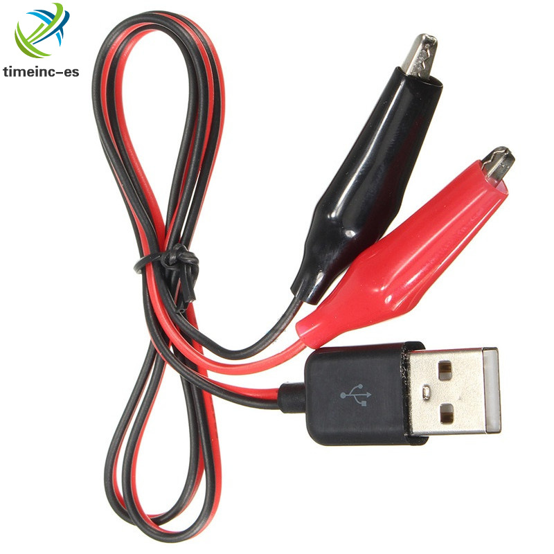 Alligator Test Clips Clamp to USB Male Connector Power Supply Adapter Cable 60cm