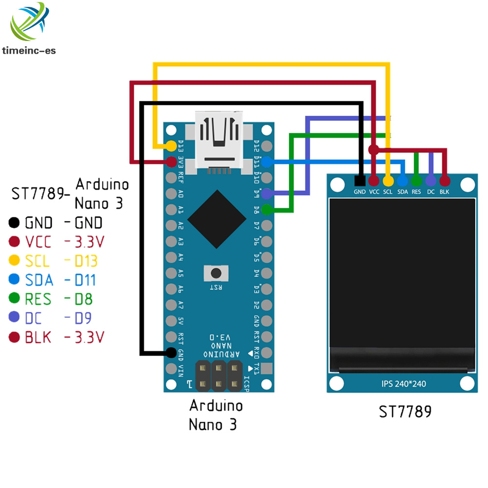 St7789 подключение к arduino. Arduino ips lcd.