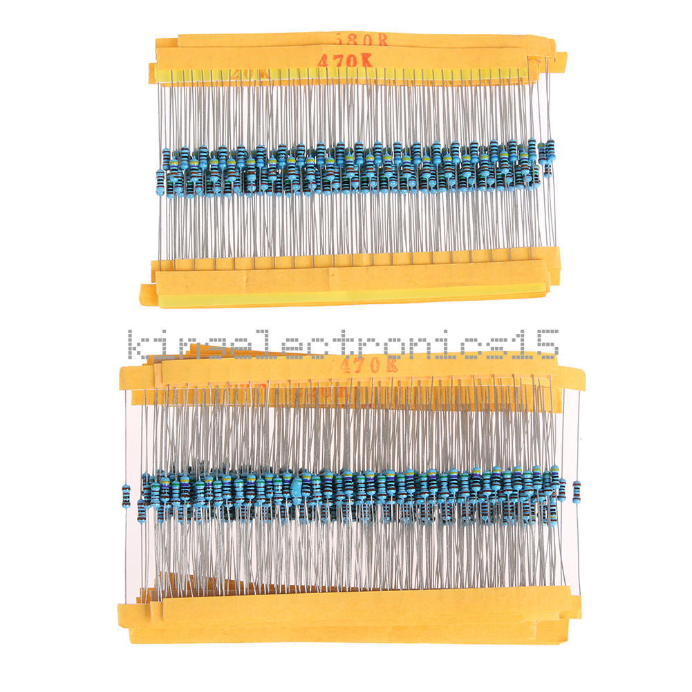 30 Values 1//4W Metal Film Resistors Resistance Assortment Kit Set 1/% 600Pcs