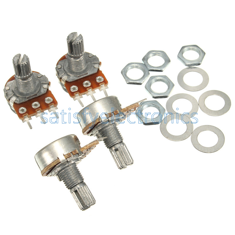20pcs 3Pin 100K ohm Linear Taper Rotary Potentiometer B100K 15mm Knurled Shaft