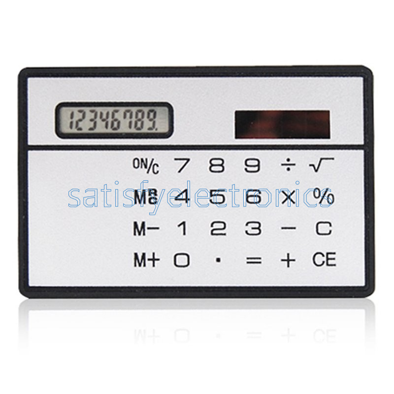 Small Solar Power Pocket Calculator 8 Digits Ultra Credit Card