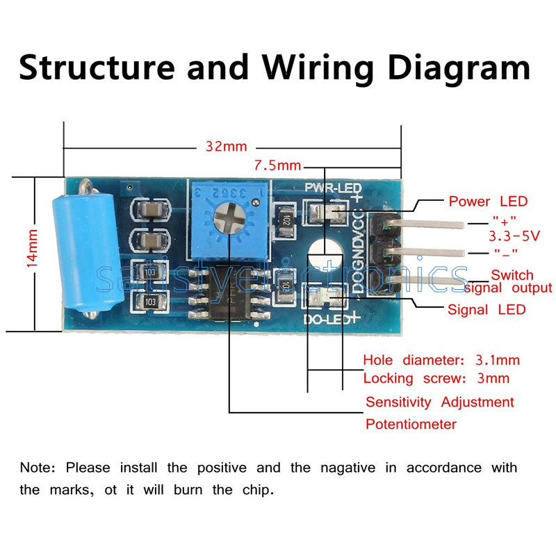 10Pcs Tilt Sensor Vibration Sensor Switch SW-100 For Arduino Electronic New I ff