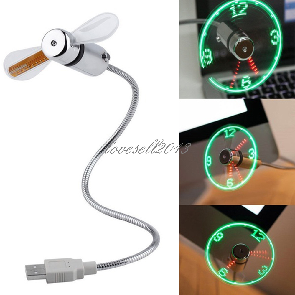 New Mini USB LED Fan Powered Cooling Flashing Real Time Display Function
