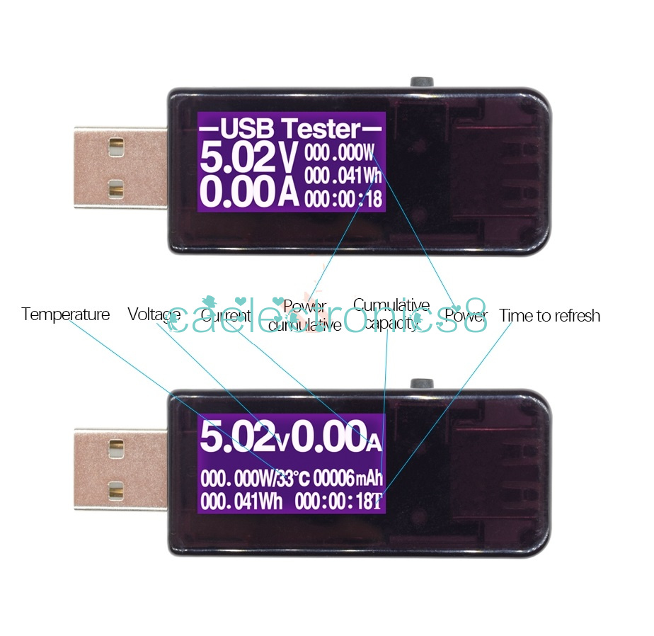 high-precision USB voltmeter ammeter//capacity watt-hour power detection controll