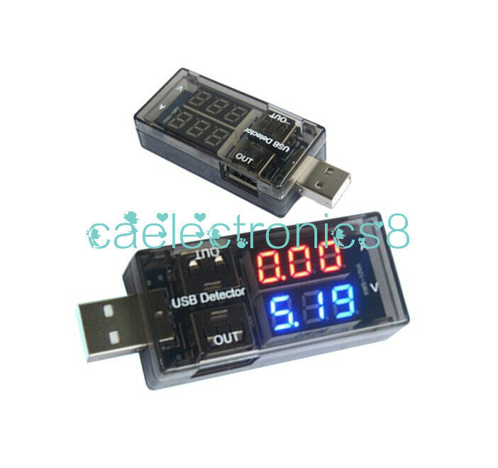 Red&Blue USB Charger Voltage Current Meter Handy Battery Tester Power Detector F