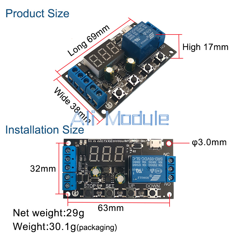 Saldi 5pz FRM01 12V 1 Canale Modulo Relè Multifunzione Interruttore Timer a  Ritardo ad Anello Self - Banggood Italia Mobile-arrival notice