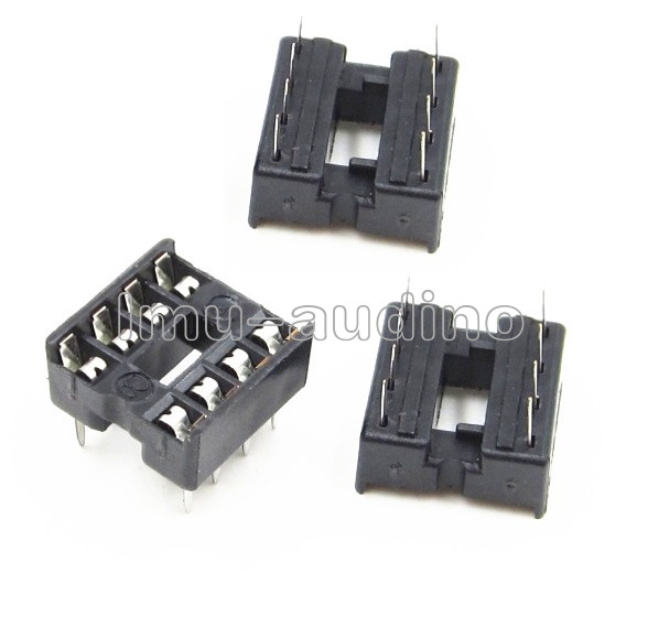 thumbnail image 2 of 10 Pcs 8 Pin DIP IC Socket Adaptor - Solder Type, PCB-Mount, Dual Wipe - GTK, US Shipping 2 of 5