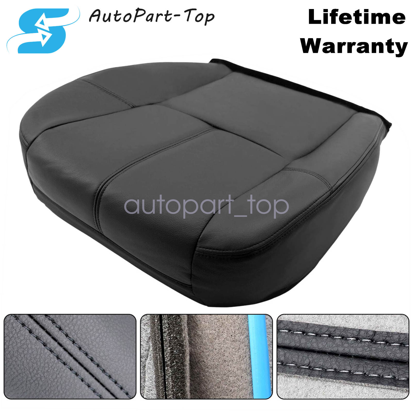 For 2007-13 Chevy Silverado 1500 2500 HD Driver Bottom Leather Seat