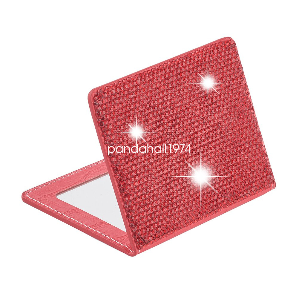 Mini Portable Rhinestone Folding Vanity Makeup Mirror for Pocket Purse Travel - Picture 13 of 15