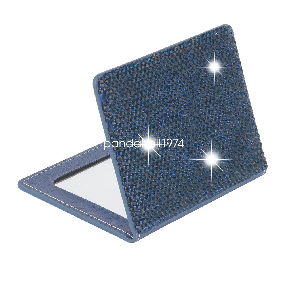 Mini Portable Rhinestone Folding Vanity Makeup Mirror for Pocket Purse Travel - Picture 14 of 15